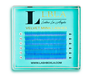 Velvet Mink 0.05mm Mixed Tray Lashes - Blue/Green Tip Ombre