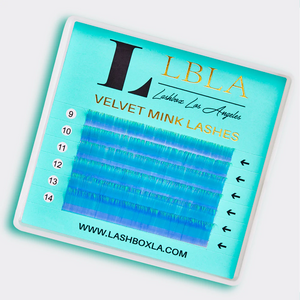 Velvet Mink 0.05mm Mixed Tray Lashes - Blue/Green Tip Ombre