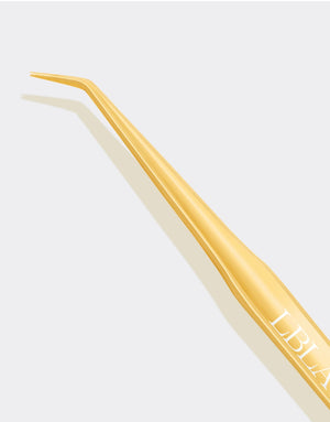 JL Gold Slim Bent Isolation Tweezer - Long