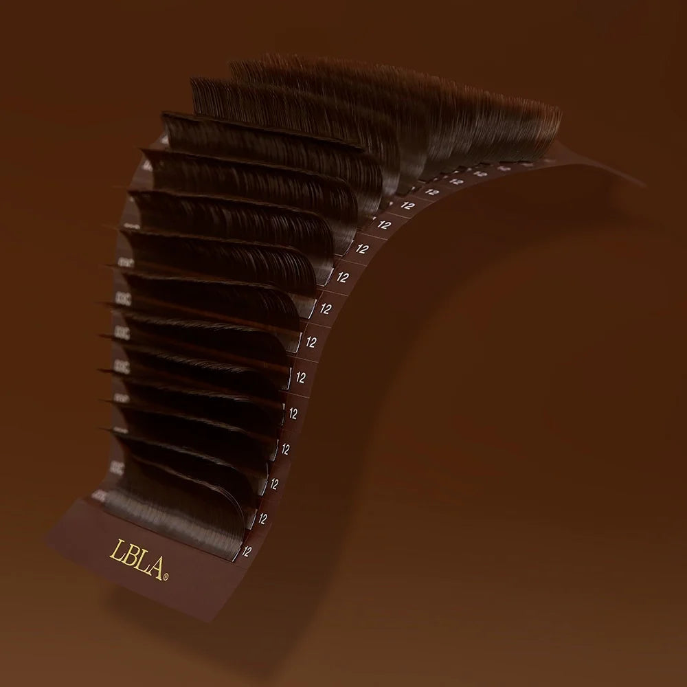 Mocha Brown FAVORITE Cashmere Faux Mink Lashes 0.03mm - Single Lengths (18 Lines Tray)