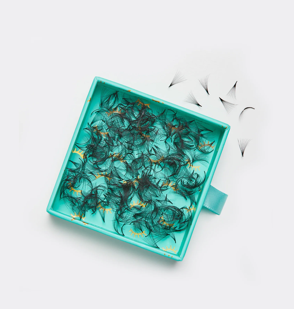 SuperFan Loose Fans Mega Volume Lashes 12D 0.03mm - 500 Pre-Made C+ Curl Fans