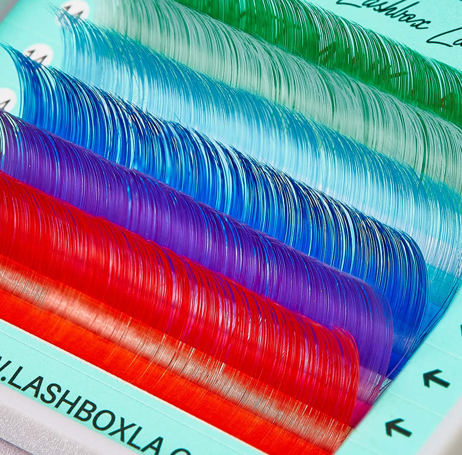 Velvet Faux Mink 0.05mm Single Length Lashes - Colour Rainbow