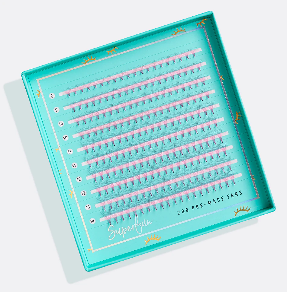 Pink Super Fan 8D 0.05mm - 200 Pre-Made Fans