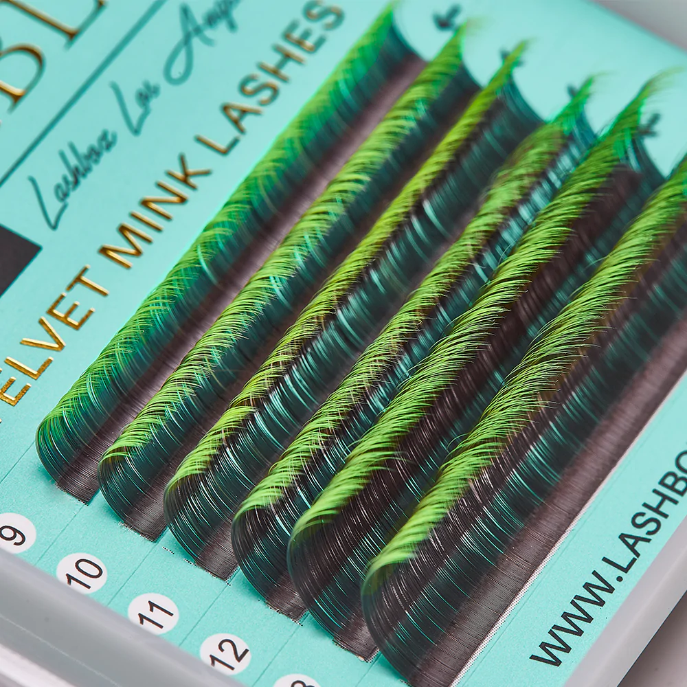 Velvet Mink 0.05mm Mixed Tray Lashes - Black/Yellow Tip Ombre