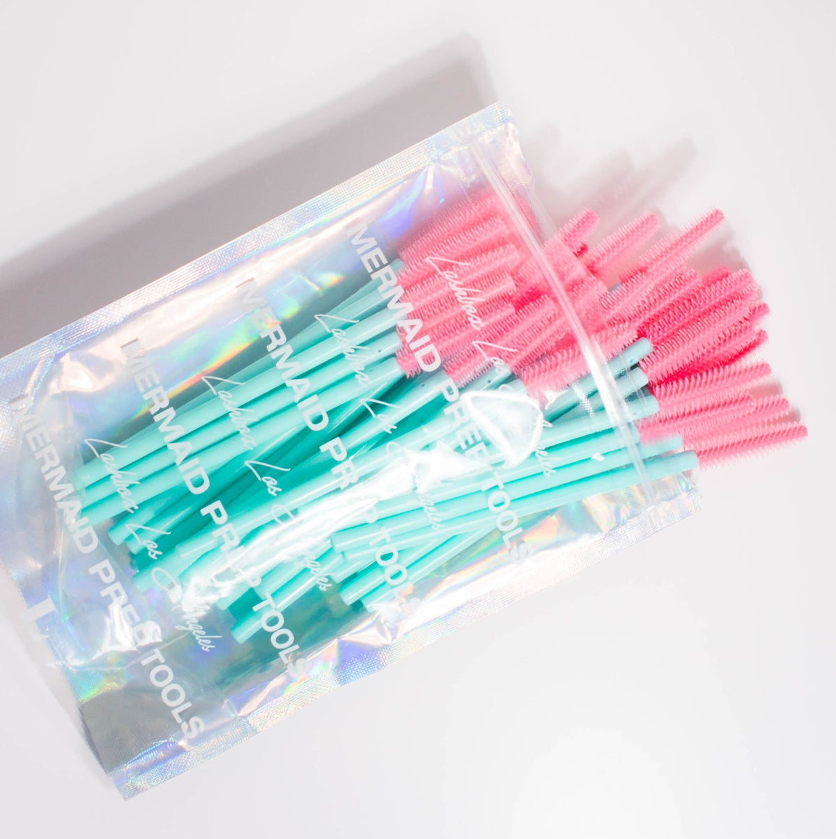 Teal/Pink Silicone Mascara Wands - 50 pcs